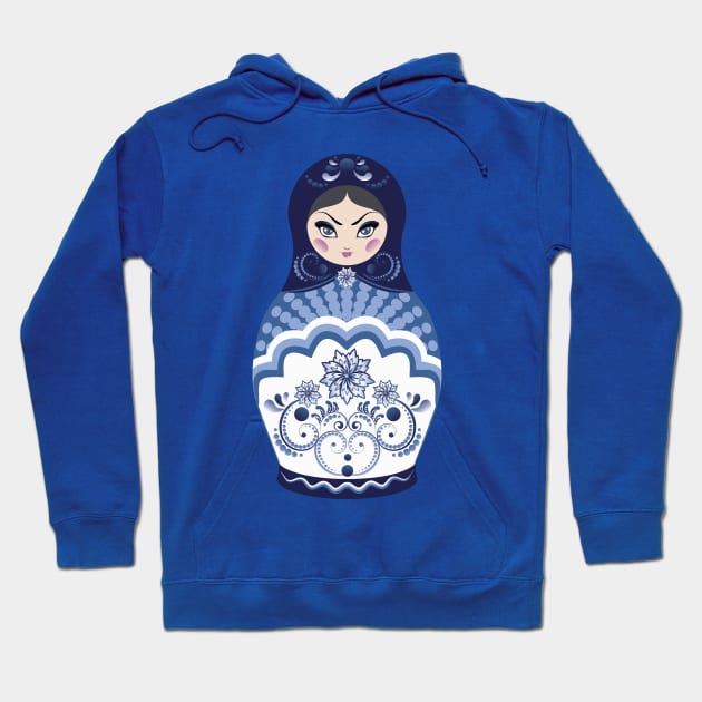 Blue Matryoshka Doll Hoodie by AnnArtshock